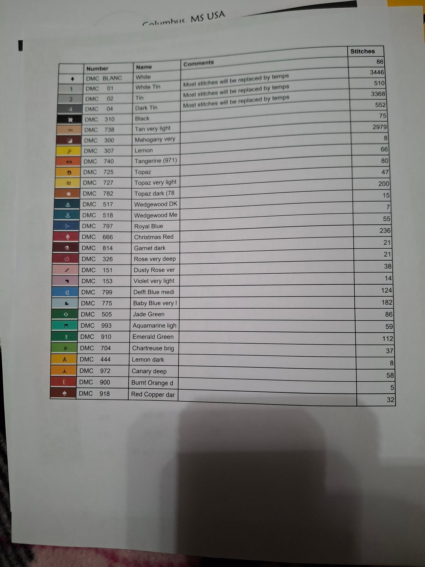 custom cross stitch conversion for Lucille