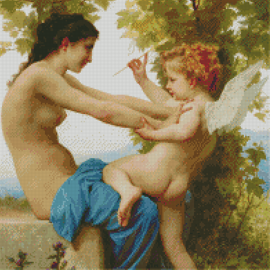 A Young Girl Defending Herself Against Eros | William-Adolphe Bouguereau | JadedGemShop X SingleAndPlacing