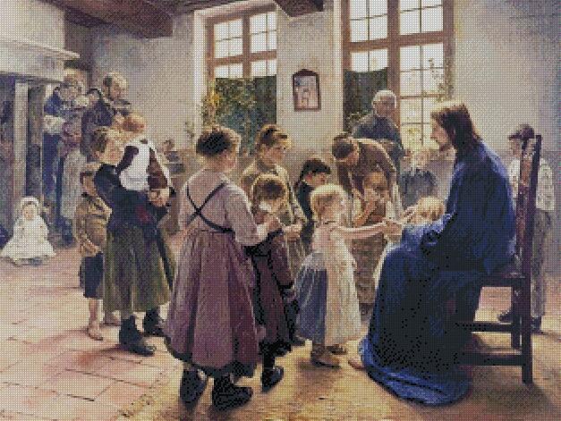 Suffer The Little Children To Come Unto Me | Fritz von Uhde