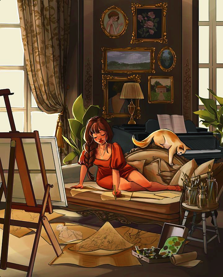 Artist In Her Habitat | Pixel Charted | Ready To Ship