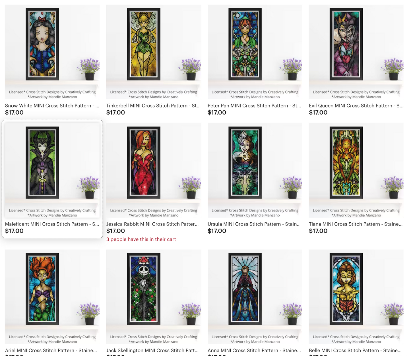 HALF-SIZE MINI Princess Panel | full set of drills, stickers, and blank canvas for Creatively Stitching