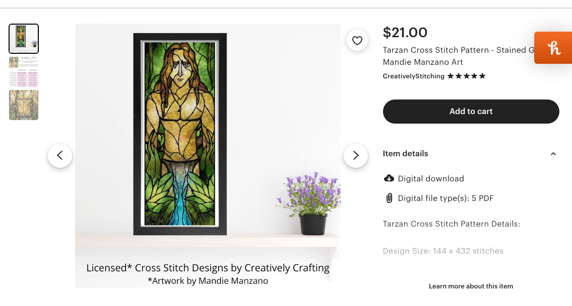 Tarzan | full set of drills, stickers, and blank canvas for Creatively Stitching