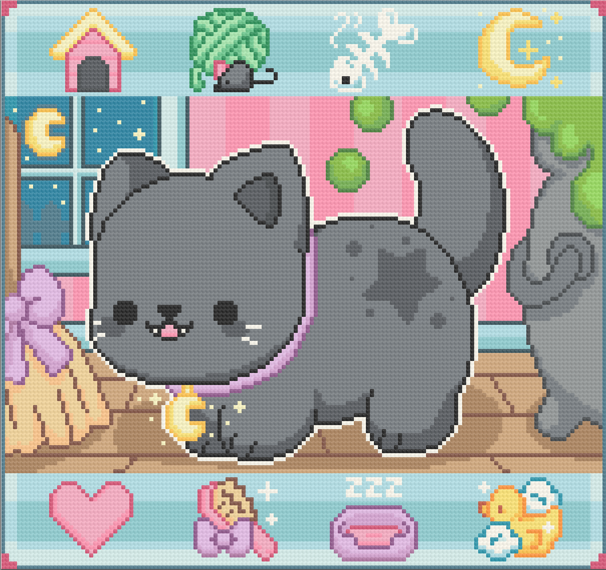 Mini Magic Cat Pocket Nugget | Pixel Charted
