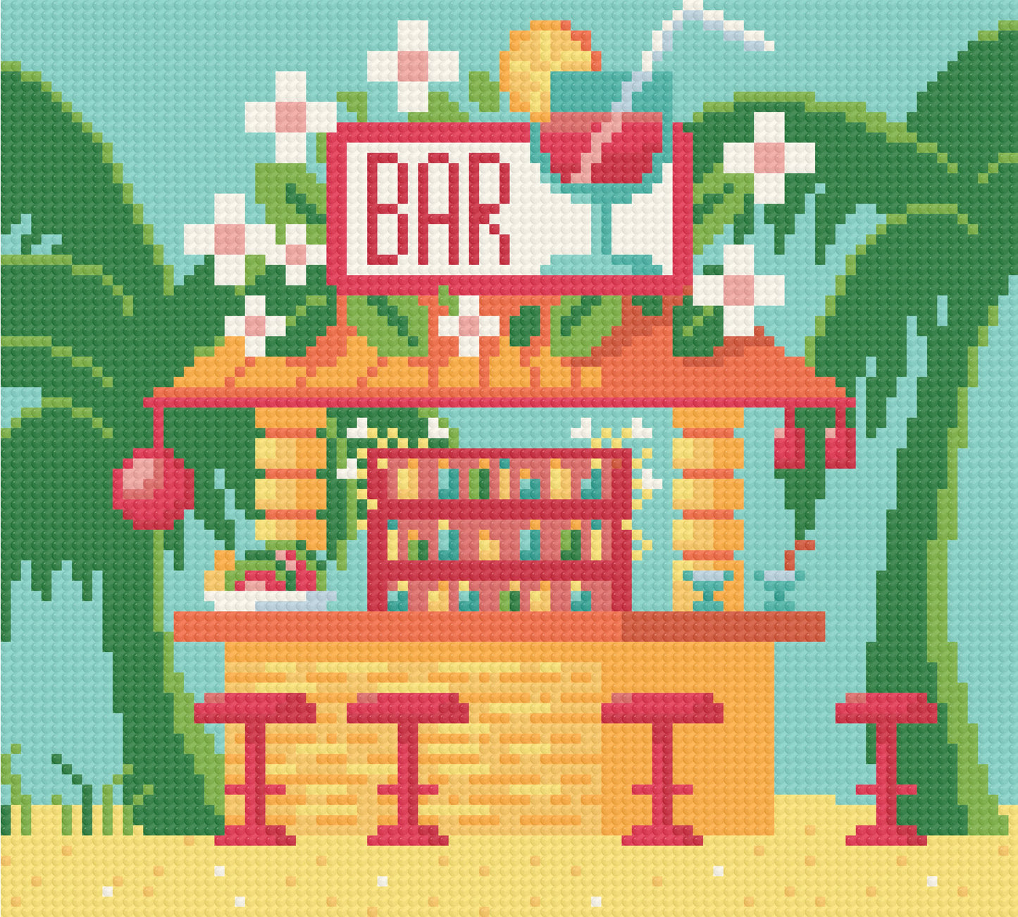 Tiki Bar | Pixel Charted | Ready To Ship
