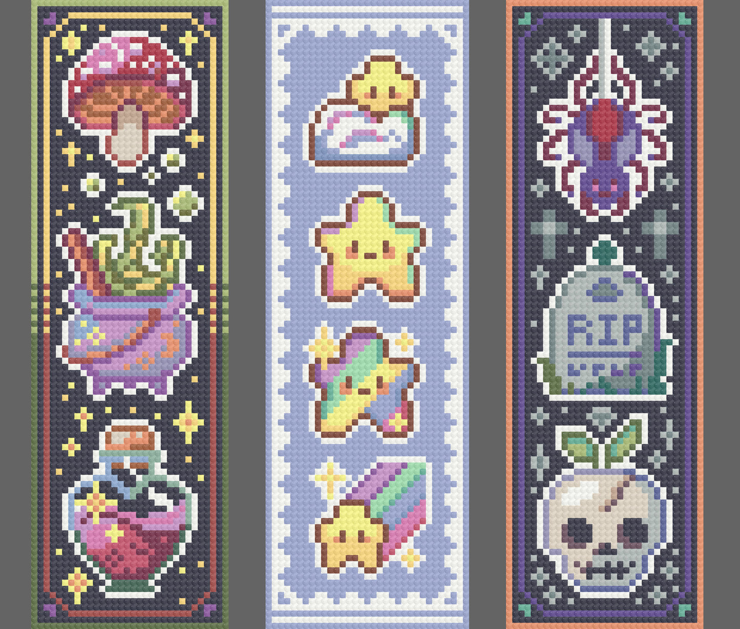 Bookmark Trio | Minis | Pixel Charted