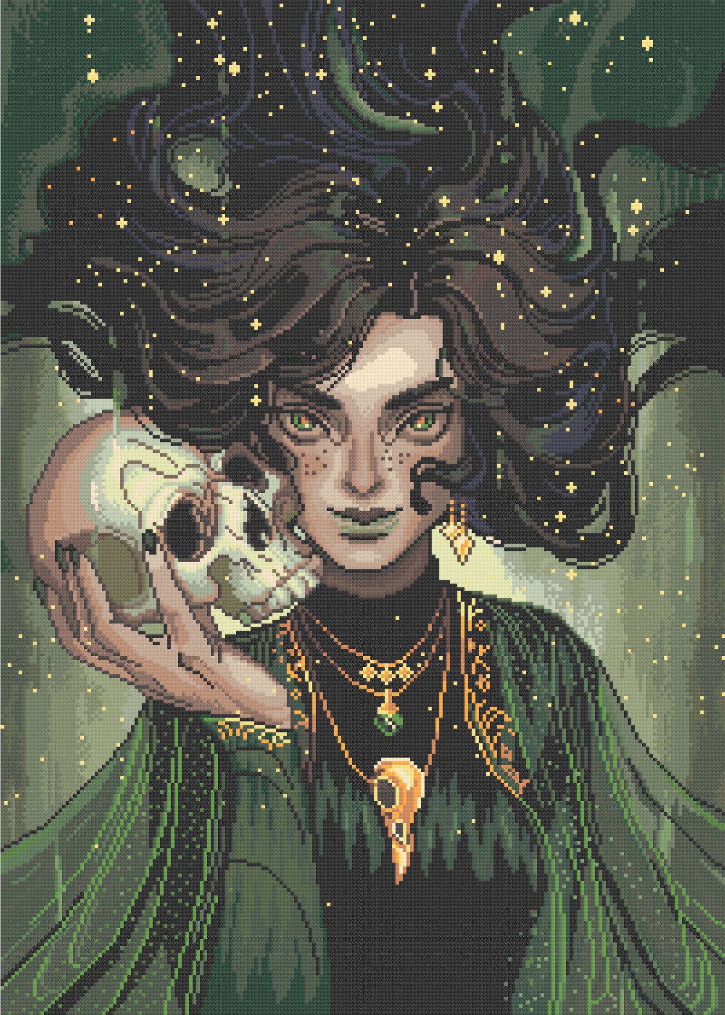 Necromancer | Pixel Charted | Ready To Ship