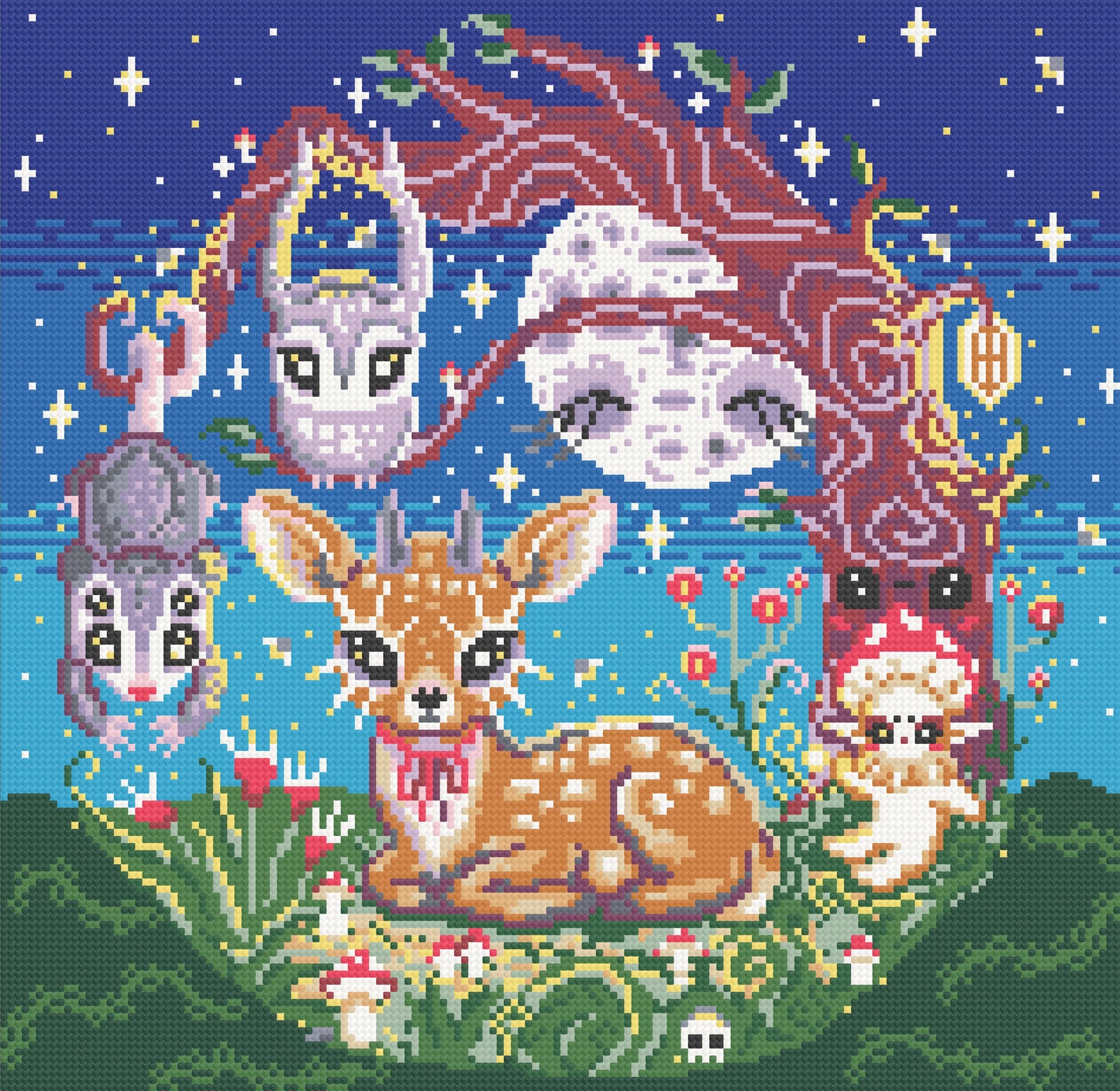 Little Deer And Forest Creatures | Pixel Charted