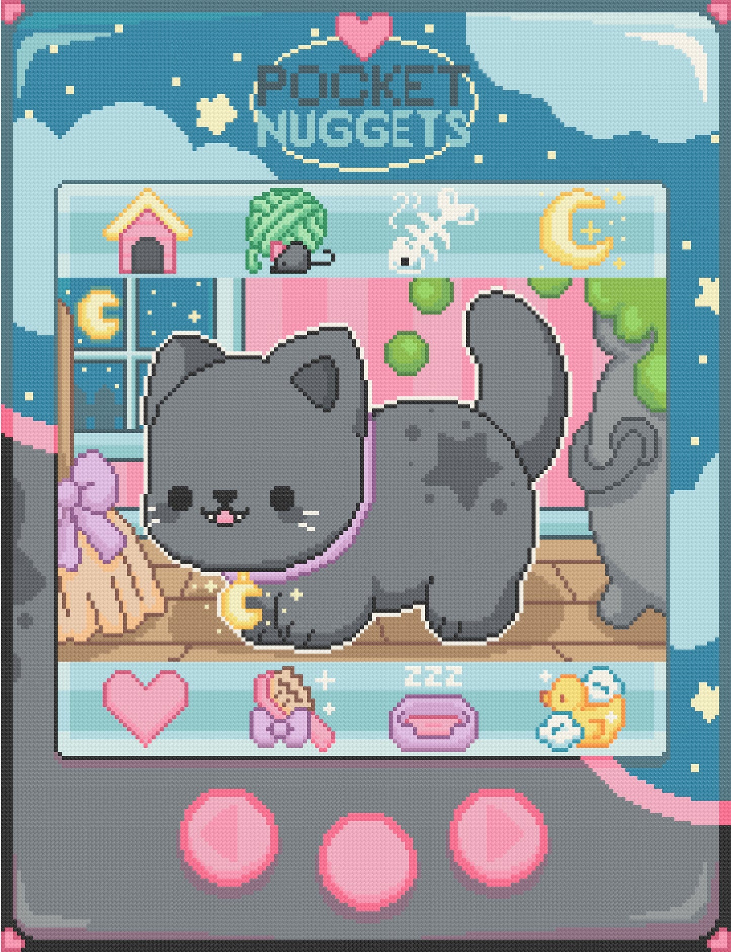 Magic Cat Pocket Nugget | Pixel Charted | Ready To Ship