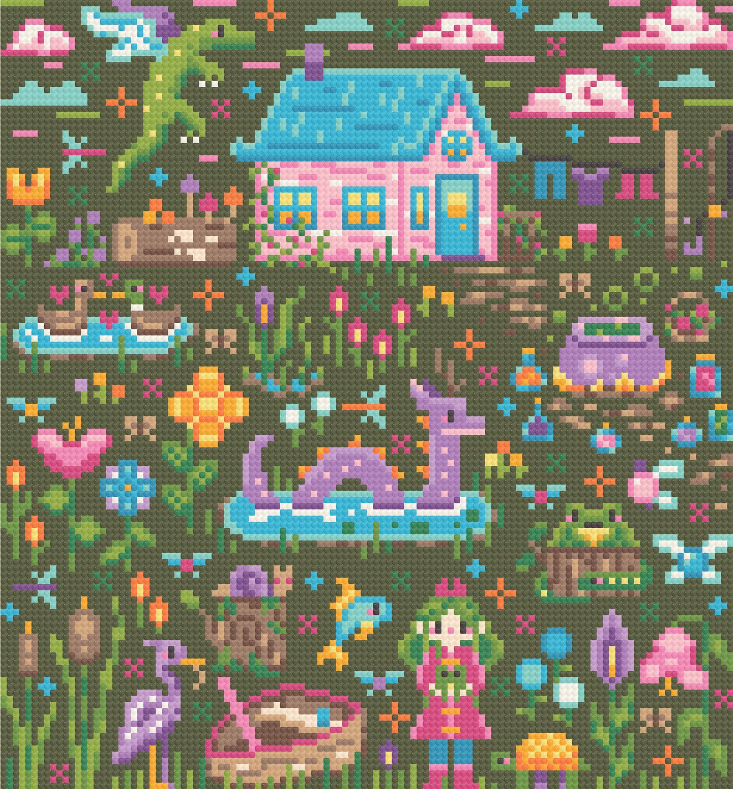 Swamp Magic | Pixel Charted | Ready To Ship