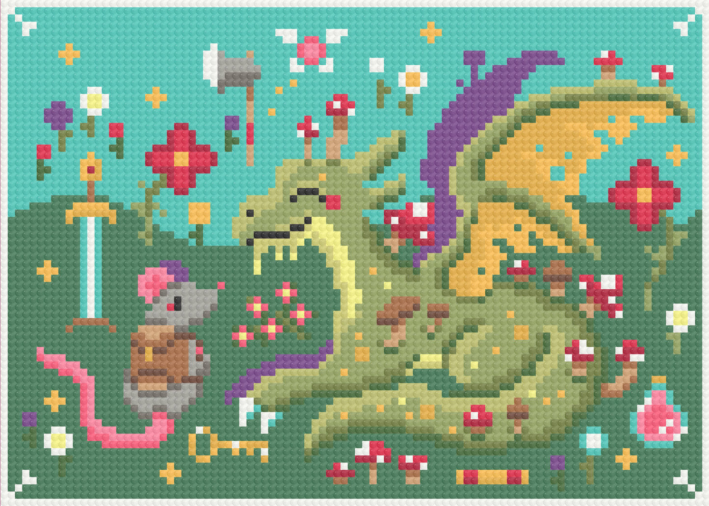 Tales of the Swamp Dragon | Pixel Charted | Ready to Ship