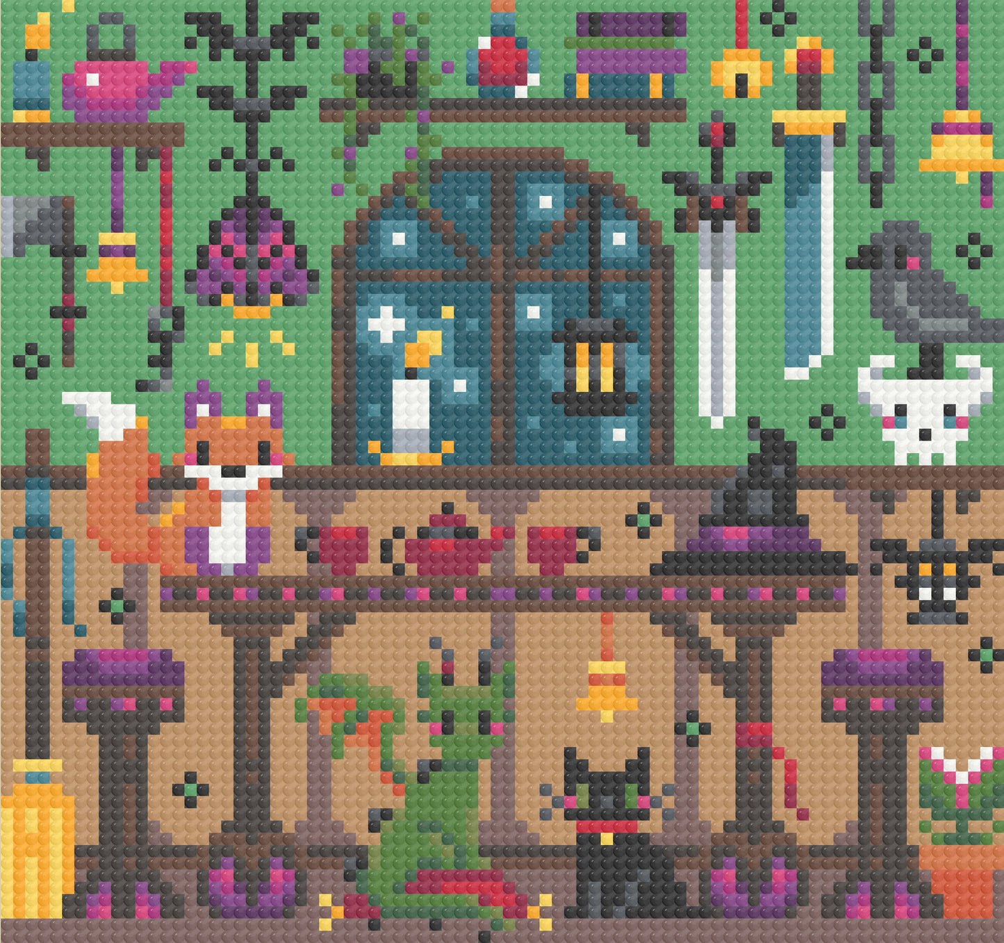 Bats and Bells, Teas and Spells | Pixel Charted | Ready to Ship