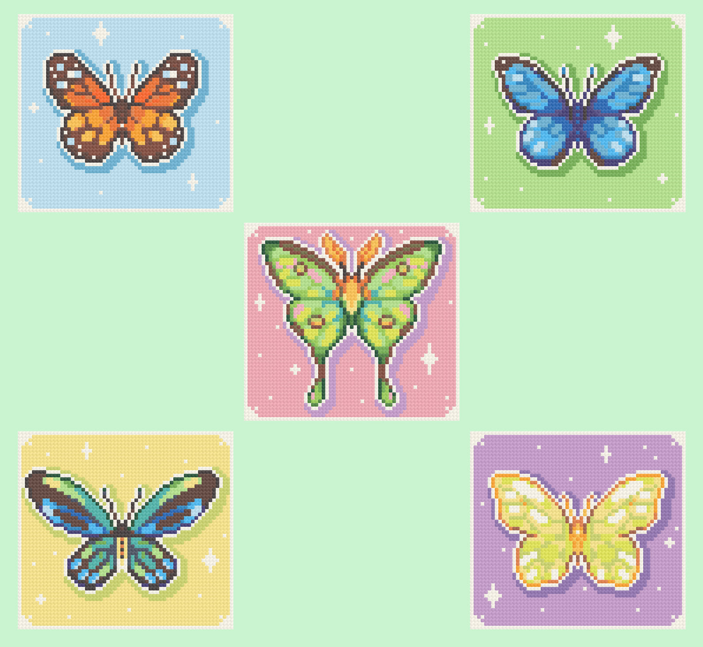 Butterflys | Pixel Charted | Ready To Ship