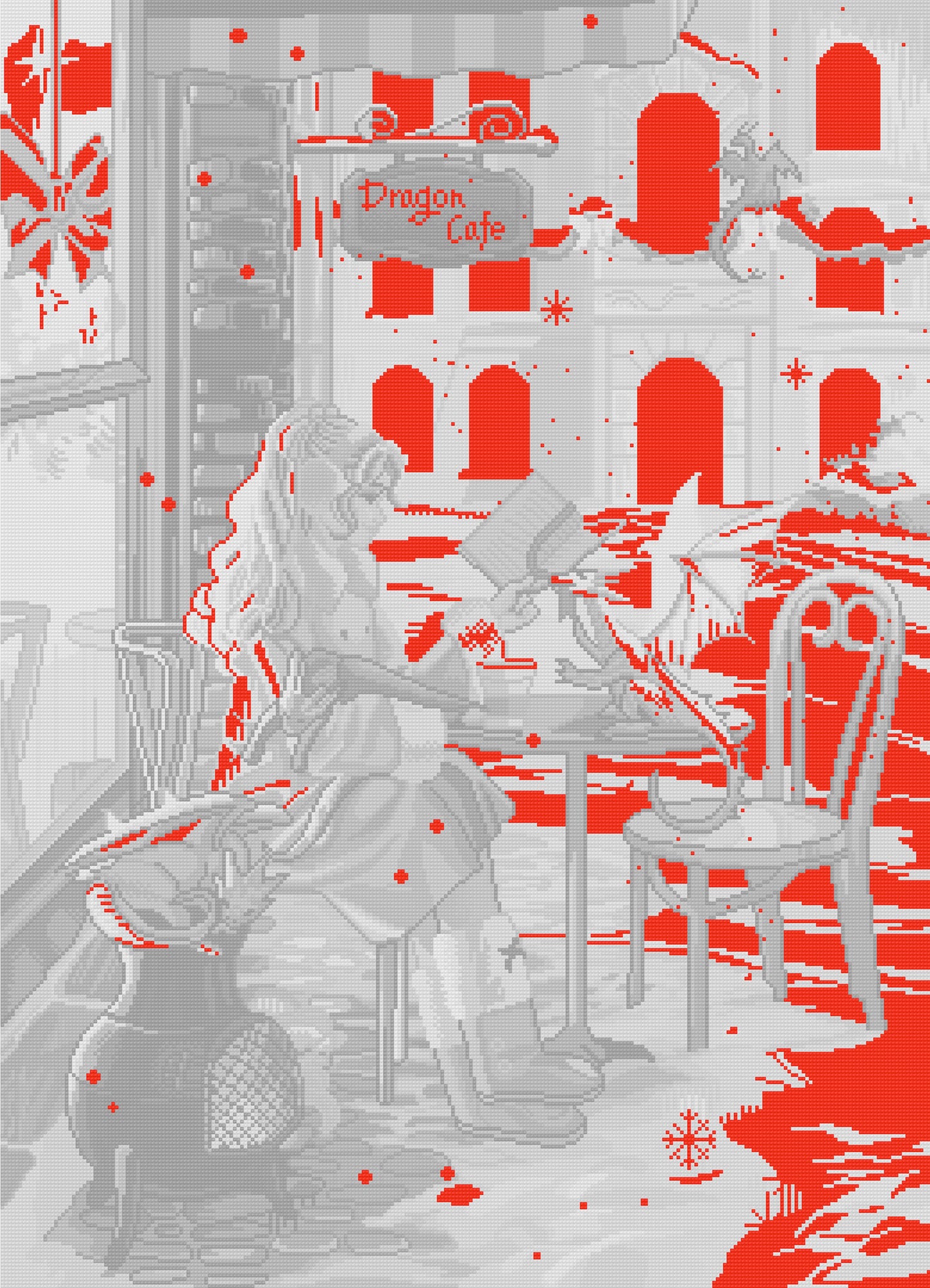 Dragon Cafe | Pixel Charted | Ready To Ship