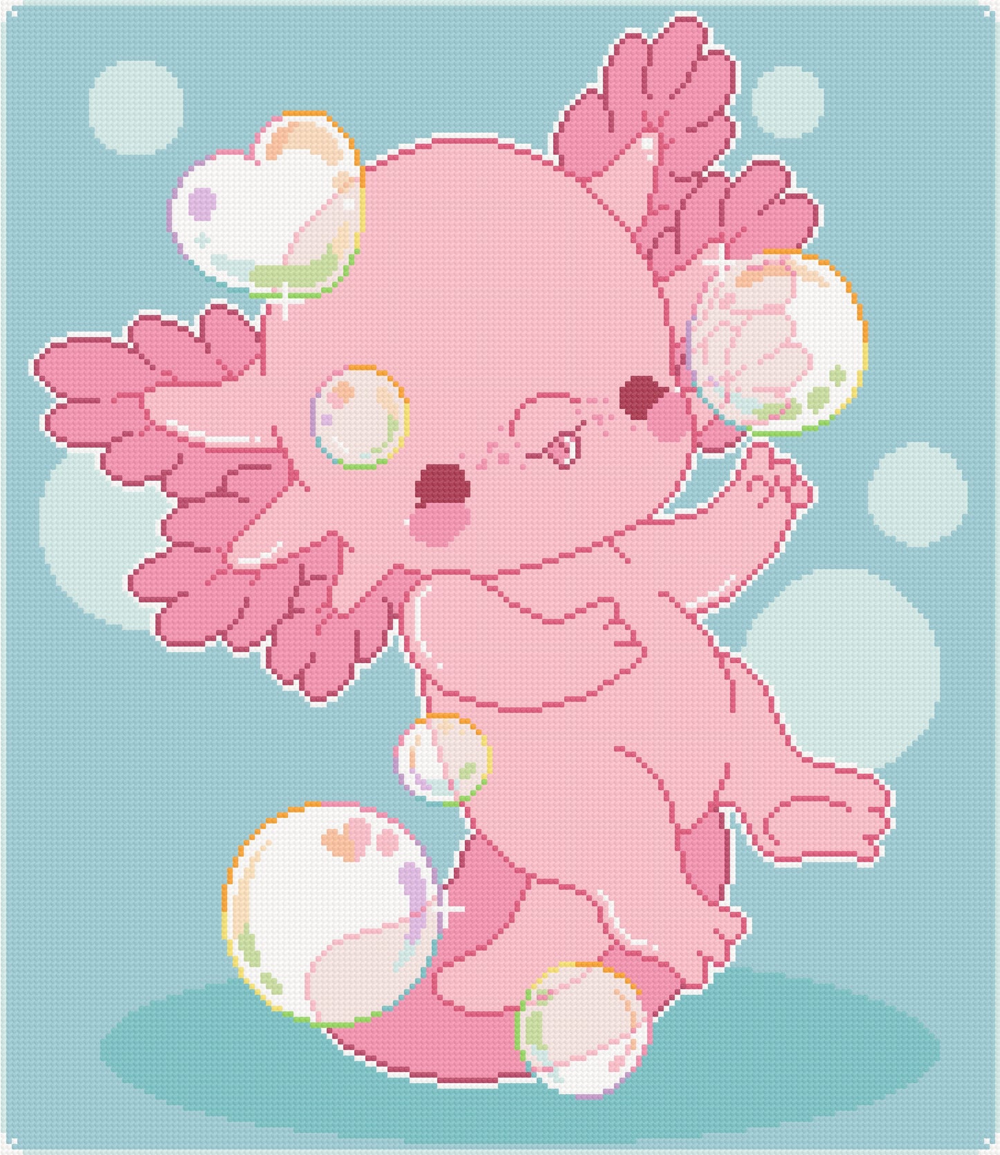 Rainbow Axolotl | Pixel Charted