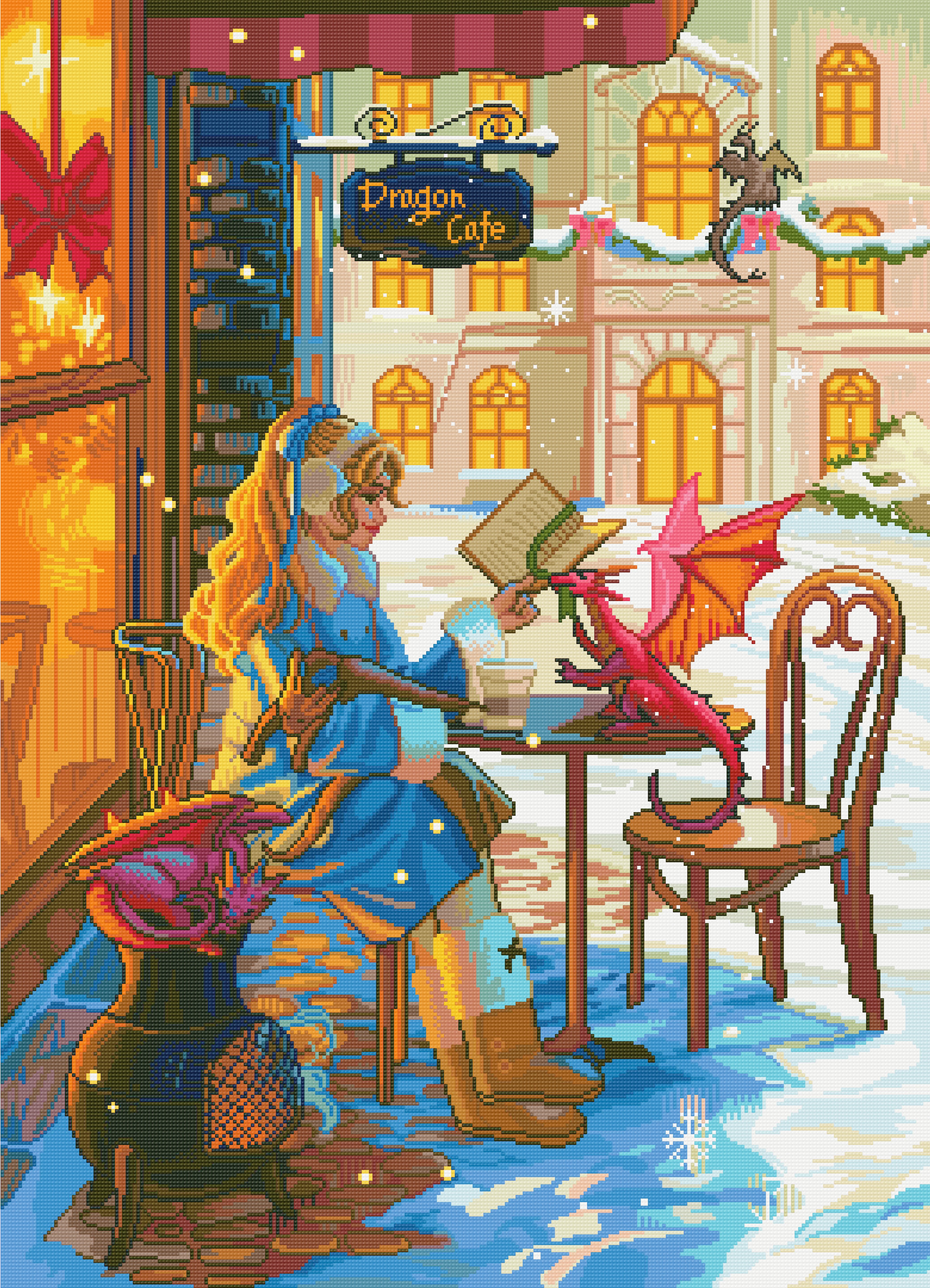 Dragon Cafe | Pixel Charted – Jaded Gem Shop