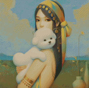 A Girl And Her Poodle