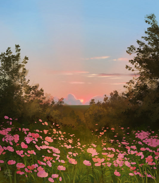 "Sunset in Spring" Artist: Yenthejolineart | JadedGemShop Diamond Painting Kit
