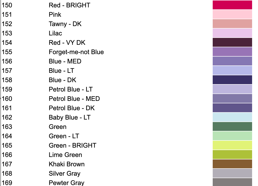 150-169 DMC RESIN Diamond Painting Drills Per Gram in Square