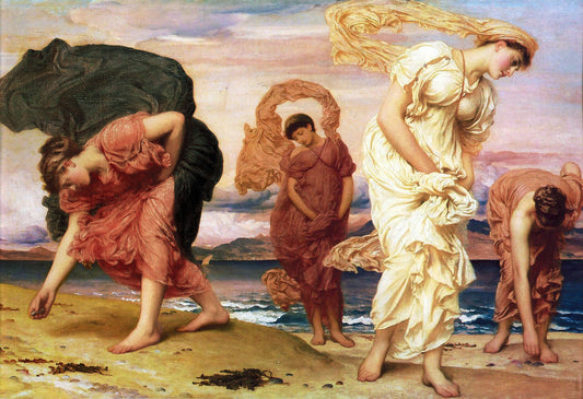 Greek Girls Picking up Pebbles by the Sea | Frederic Leighton