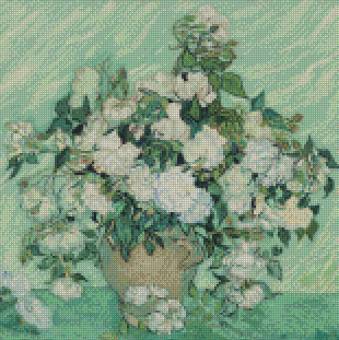 "Vase with Pink Roses" Artist: Vincent van Gogh | JadedGemShop Diamond Painting Kit