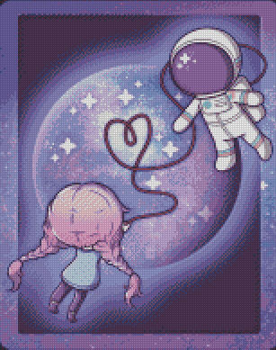 "Lyra And The Astronaut" Artist: Mia_ow | JadedGemShop Diamond Painting Kit
