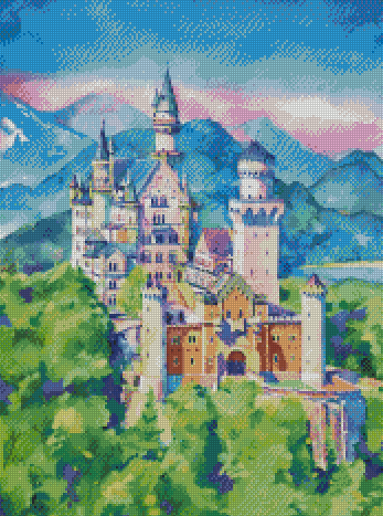 "Neuschwanstein Castle" Artist: Lioba Brückner | JadedGemShop Diamond Painting Kit