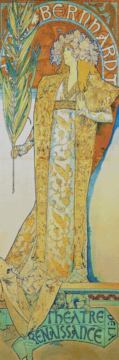 "Poster for Victorien Sardou`s Gismonda" 1894 Artist: Alphonse Mucha | JadedGemShop X SingleAndPlacing Diamond Painting Kit