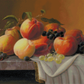 "Peaches, Grapes, and Apples" Artist: Severin Roesen | JadedGemShop Diamond Painting Kit