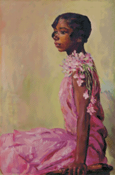 pink laura dress Girl in Pink Dress