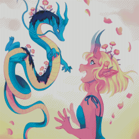 "Pansexual Dragon" Artist: GiftofGarce | JadedGemShop Diamond Painting Kit