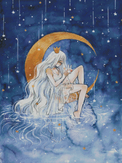 "La Lune" Artist: Cherriuki | JadedGemShop Diamond Painting Kit