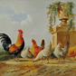 "A Rooster With Hens And Chicks " Artist: Albertus Verhoesen | JadedGemShop Diamond Painting Kit