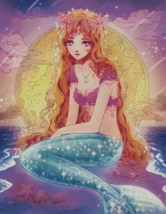 "The Mermaid And The Moon" Artist: Harmony Gong | JadedGemShop Diamond Painting Kit