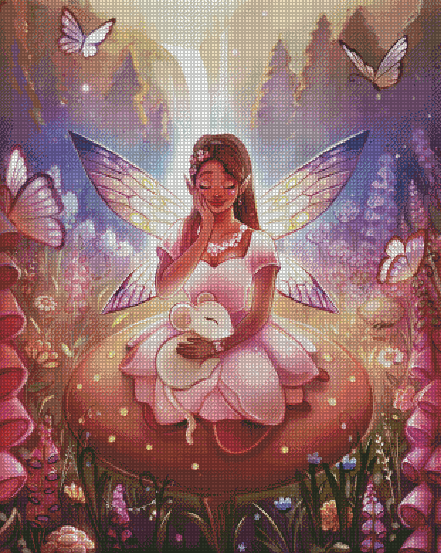 "Flower Fairy" Artist: HollyJackieArt | JadedGemShop Diamond Painting Kit