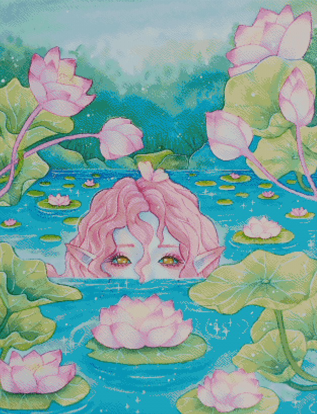 "Hiding In The Pond" Artist: Ultramar | JadedGemShop Diamond Painting Kit