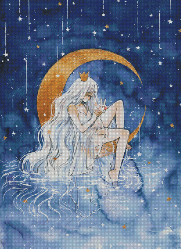 "La Lune" Artist: Cherriuki | JadedGemShop Diamond Painting Kit