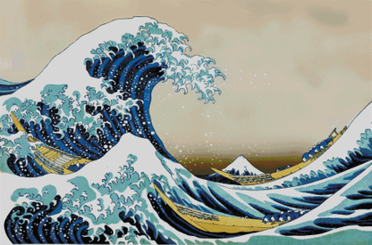 "Great Wave off Kanagawa" Artist: Katsushika, Hokusai | JadedGemShop Diamond Painting Kit