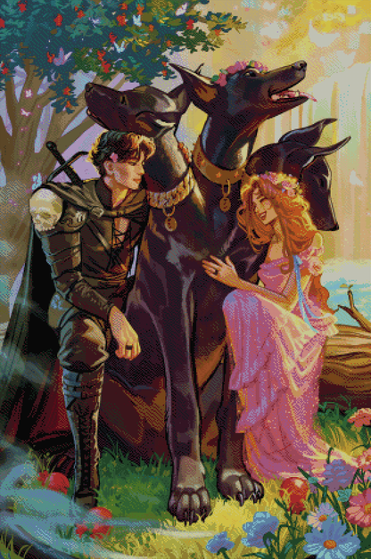 Cuddly Cerberus with Persephone and Hades