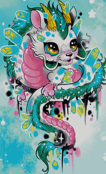 "Crystal Dragon” Artist: Caryscuddlefish | JadedGemShop Diamond Painting Kit