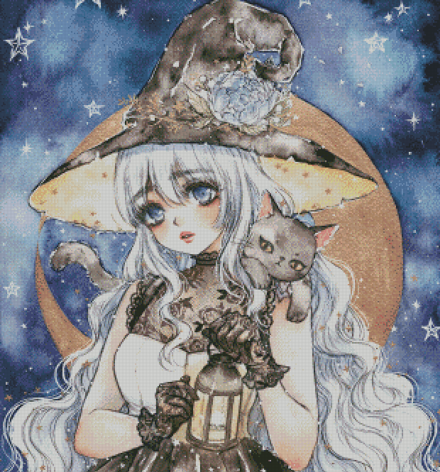 "Hallow Witch" Artist: Cherriuki | JadedGemShop Diamond Painting Kit