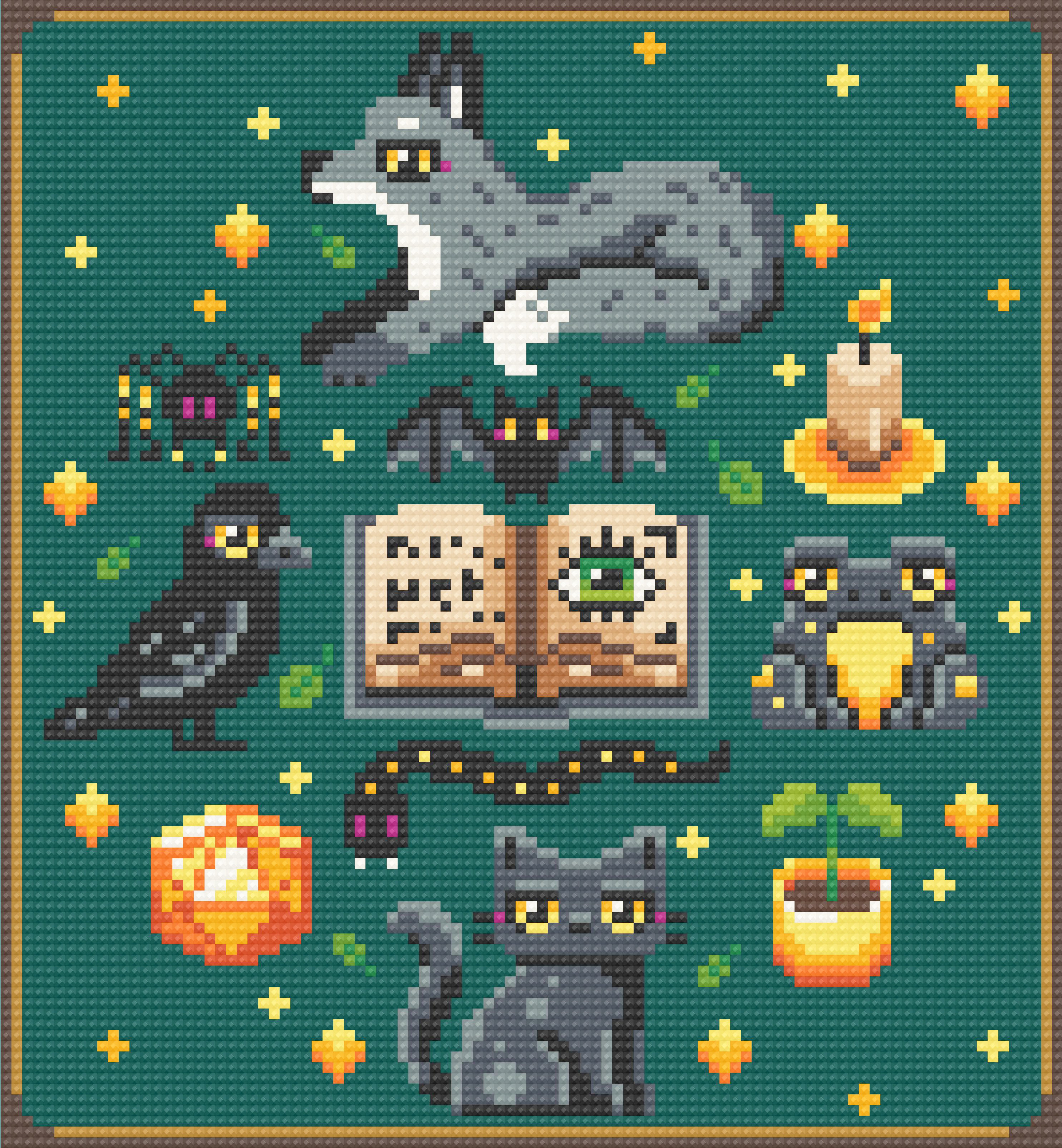 Find A Familiar | Pixel Charted | Ready To Ship – Jaded Gem Shop