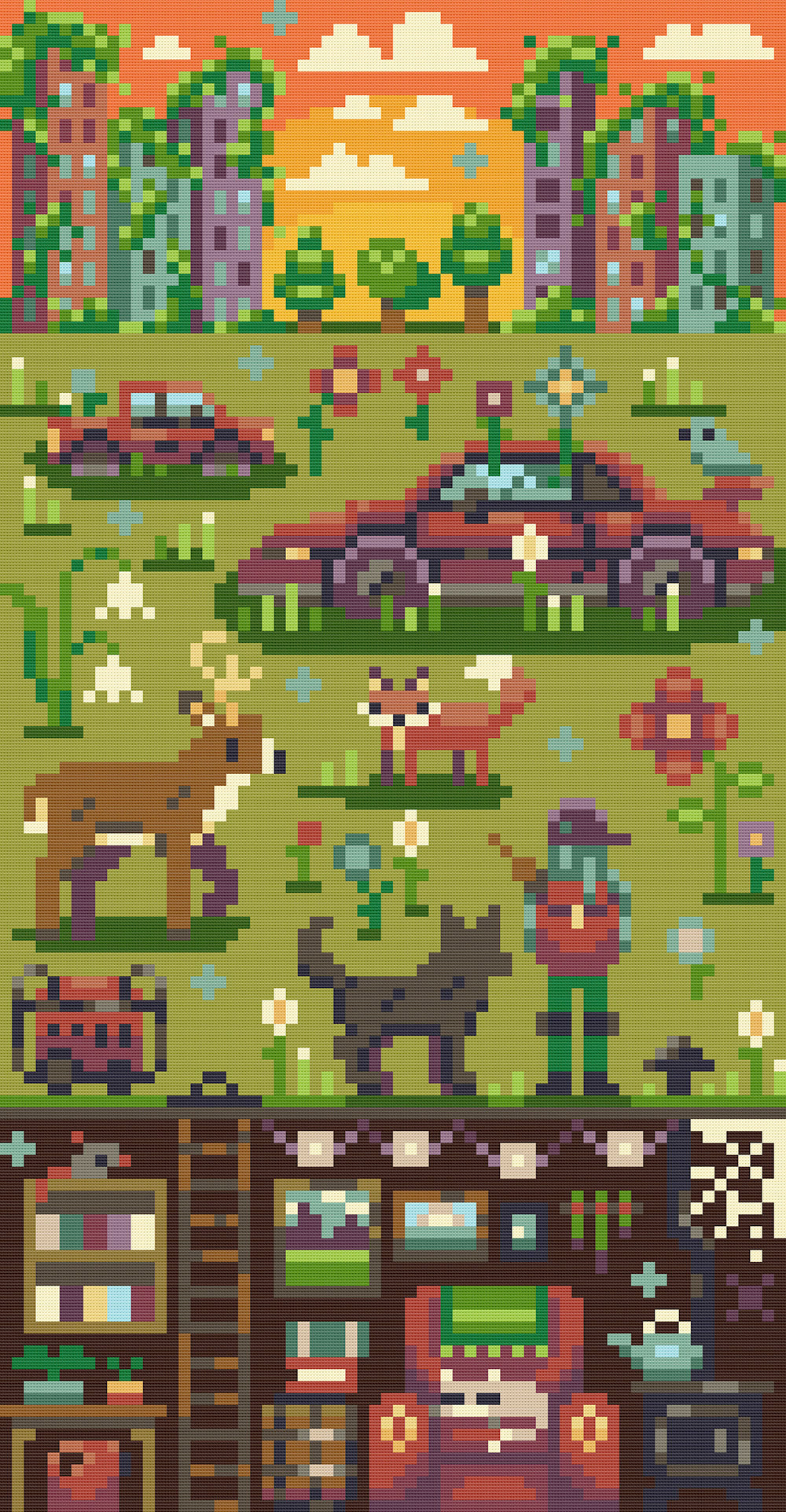 A Cozy Post-Apocalypse | Pixel Charted | Mega Sized