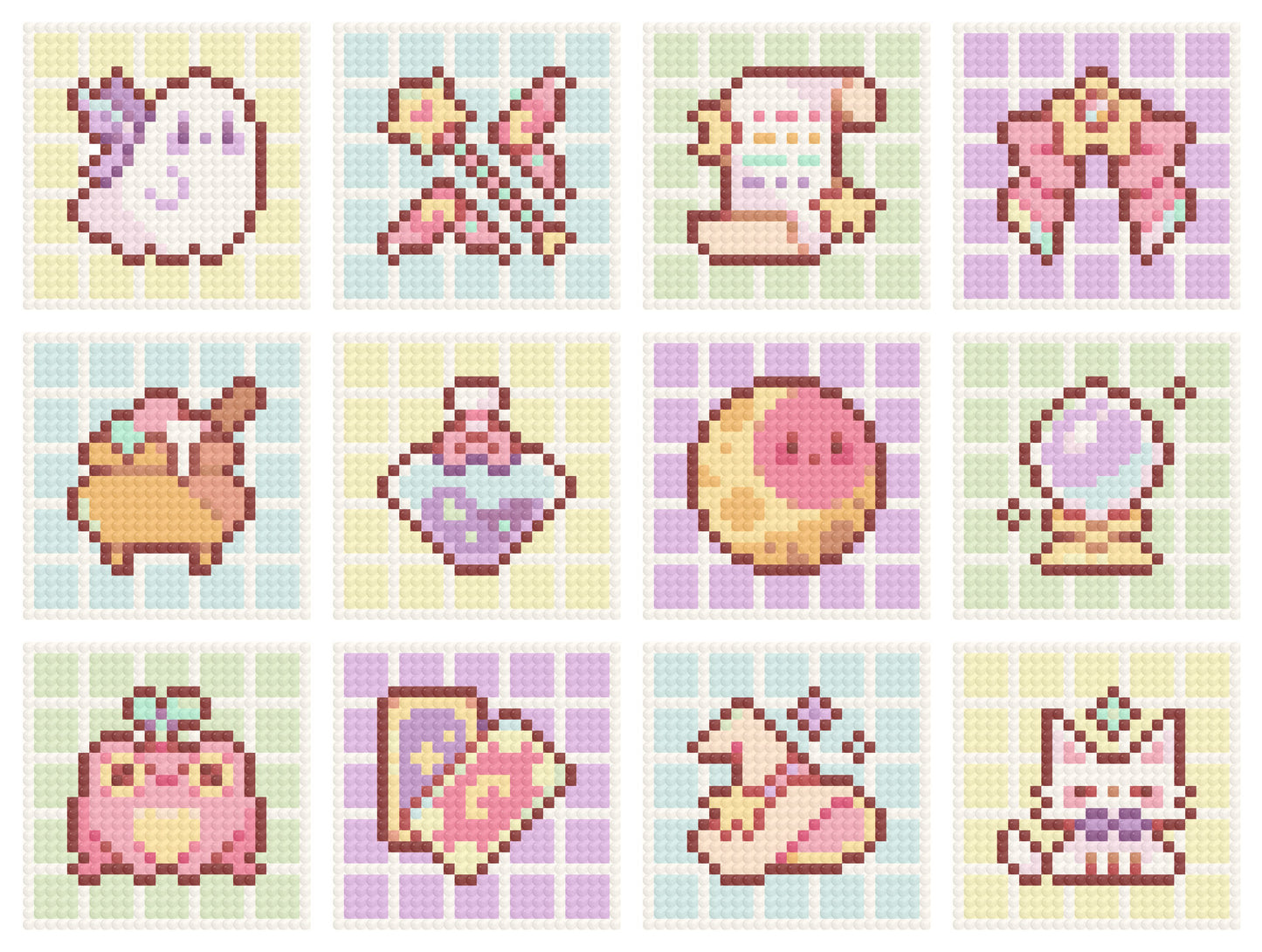 Pastel Witch Badges | Minis | Pixel Charted