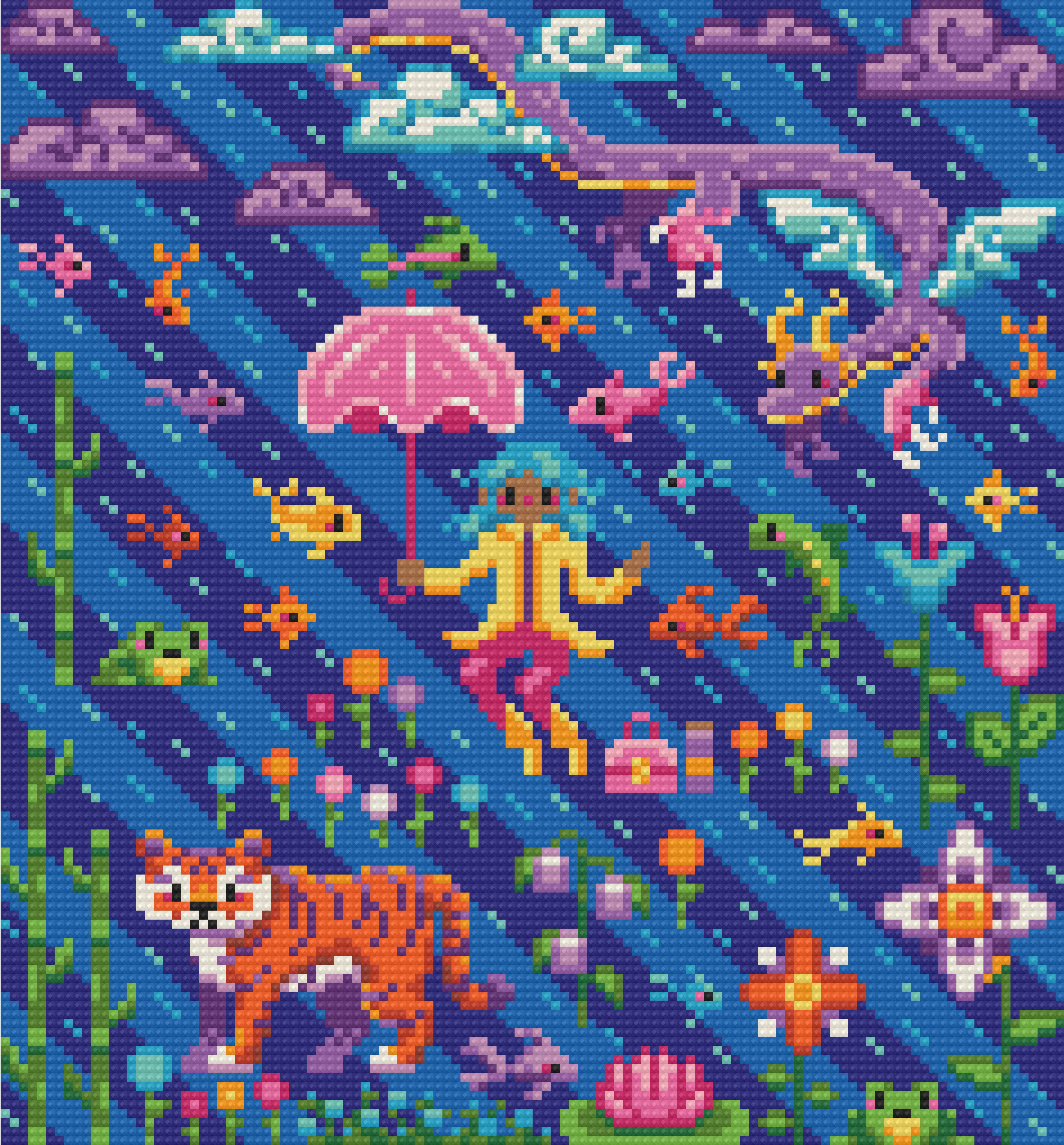Rainy Day Magic | Pixel Charted | Ready To Ship – Jaded Gem Shop