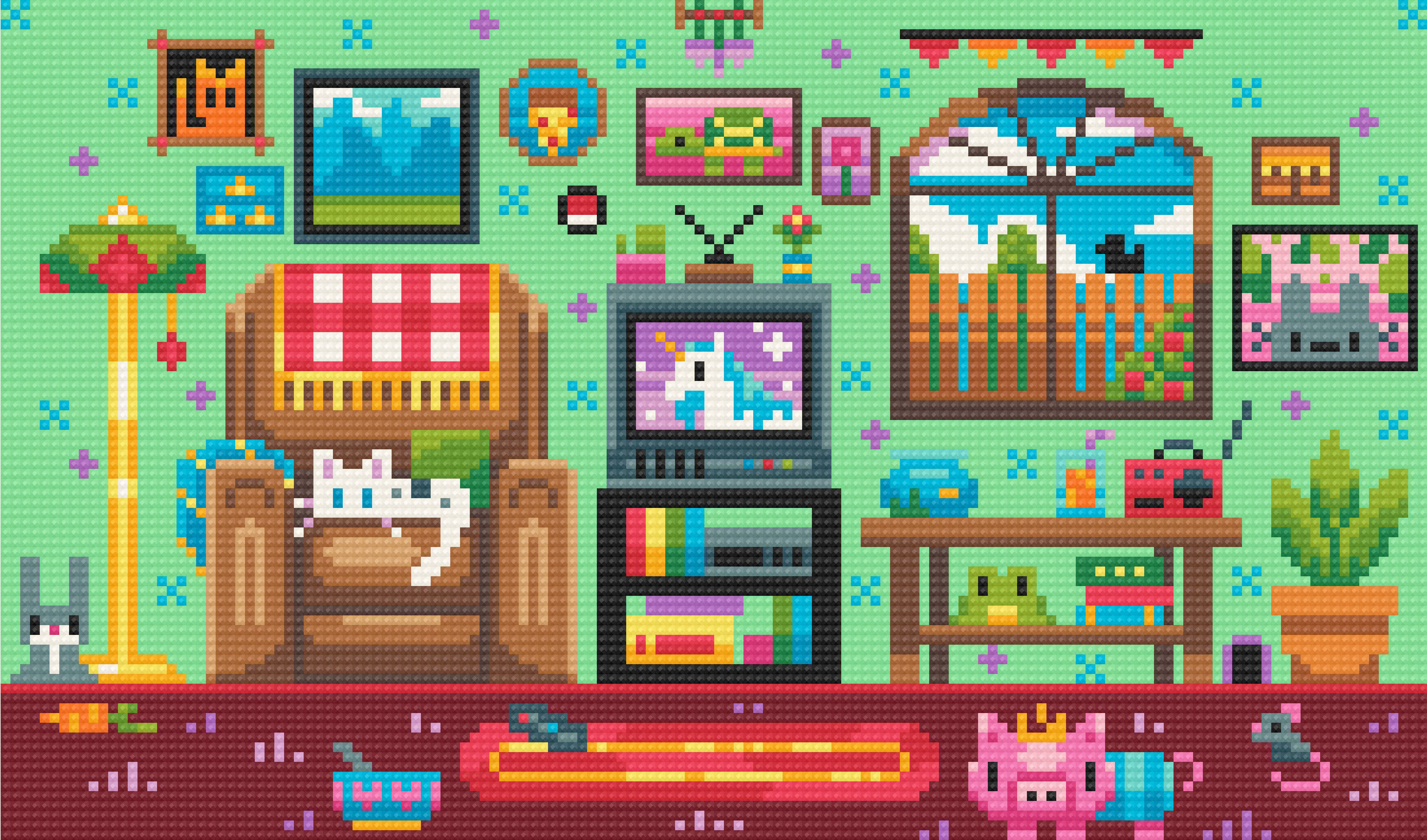 Saturday Mornings | Pixel Charted | Ready To Ship – Jaded Gem Shop