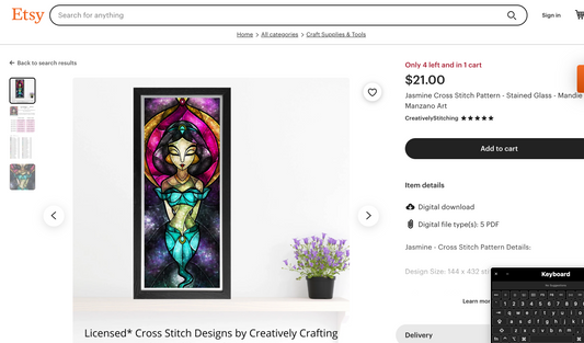 Jasmine | full kit of drills, stickers, and blank canvas for Creatively Stitching