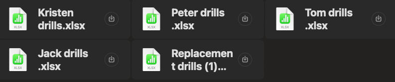 5 sets of drills for Donna Flores