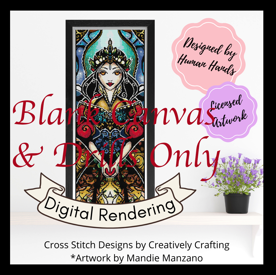 Fairest of Them All | full set of drills and blank canvas for Creatively Stitching