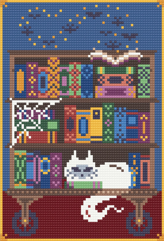 Midnight Book Cart | Pixel Charted