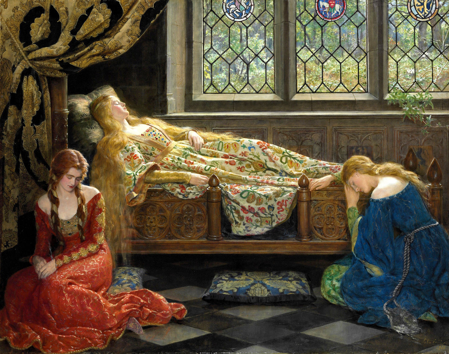 "The Sleeping Beauty" Artist: John Collier | JadedGemShop Diamond Painting Kit
